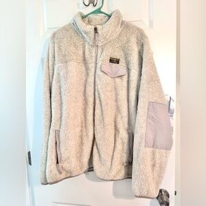 L.L.Bean Women’s Plus 2x Hi-Pile Fleece Jacket Ivory Off White